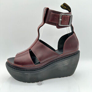 Dr. Martens Burgundy Platform Sandals